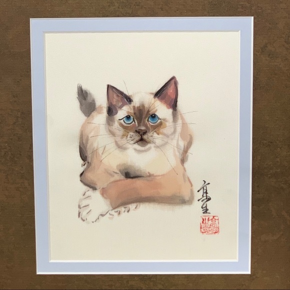 James Koh Chinese Brush Painting Siamese Cat - Picture 8 of 8